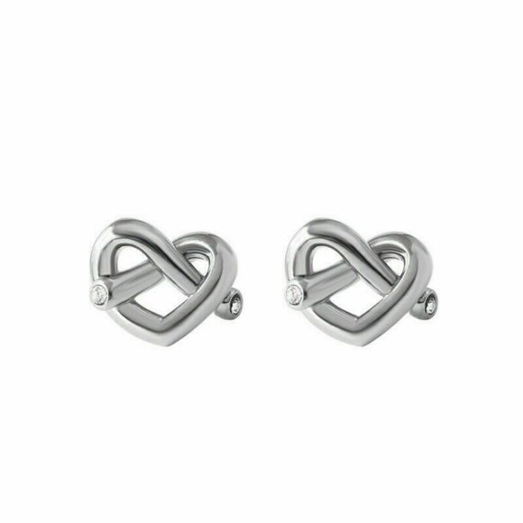 Kate Spade New York Love Me Knot Stud Earrings Silver CZ Accents NEW ON CARD NEW
